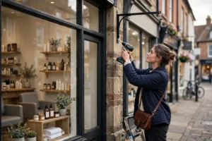 start a beauty business UK - a new beauty salon owner preparing to open a UK beauty business