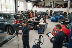 auto repair services in a productive UK workshop